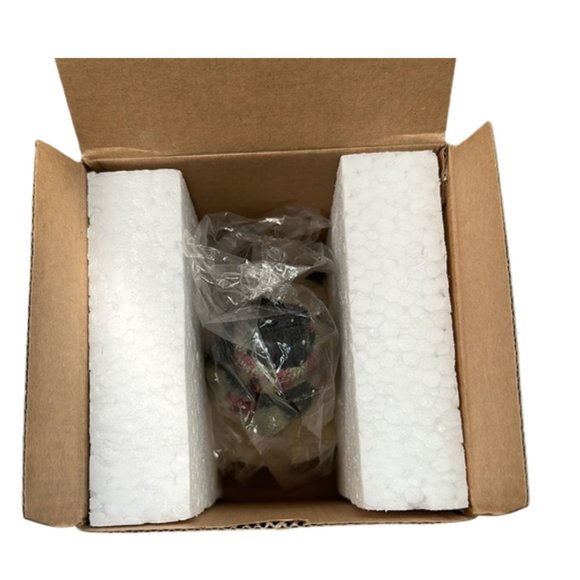 Miss Heather's Candle Topper Plum Pudding Snowman Holding Gift NEW - Picture 7 of 9